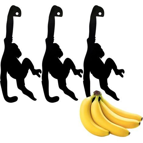 Support Banane Singe, 3 Pcs Support Pour Bananes Support Banane Singe Pour Bananes Support Pratique Pour Fruits Crochet Porte Fruits Singe Stand De La Banane Pour La Cuisine La Salle À Manger (1/5)