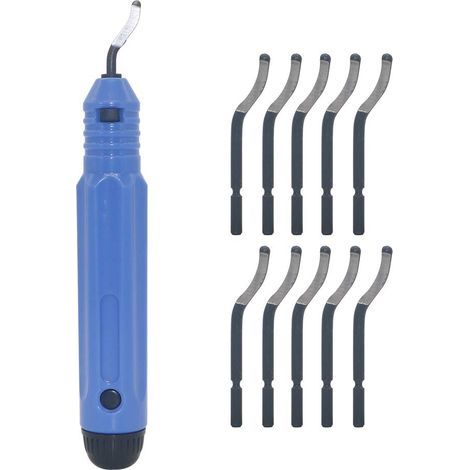 Handentgratungswerkzeug für Metalle, NB1100 Griff + 10 BS1010 rotierende Entgratungsklingen, Handwerkzeug zum Entgraten von Holz, Kunststoff, Aluminium, Kupfer und Stahl. (1/5)