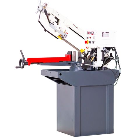 Torros – Scie à ruban pour métaux 225 mm – Puissance 1,11 kW – Vitesses variables 20-80 m/min – Hauteur de lame 27 mm – Angle réglable jusqu'à 60°