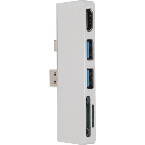 Adaptateur USB-C vers HDMI 4K avec Ports USB 3.0 pour Surface Pro 7 - Argent (1/5)