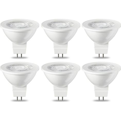 Lot de 6 ampoules LED GU5.3 MR16 5 W Blanc chaud non dimmable, 220 V [Classe énergétique G]-LIAIKI (1/5)