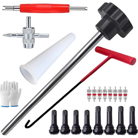 Outil De Réparation Pneus 22 Pièces Conceptions Résistantes À La Et Conviviales Ensemble D'outils Retrait Noyaux Valves Pneu Pour Des Réparations Rapides Essentiel Pour Le