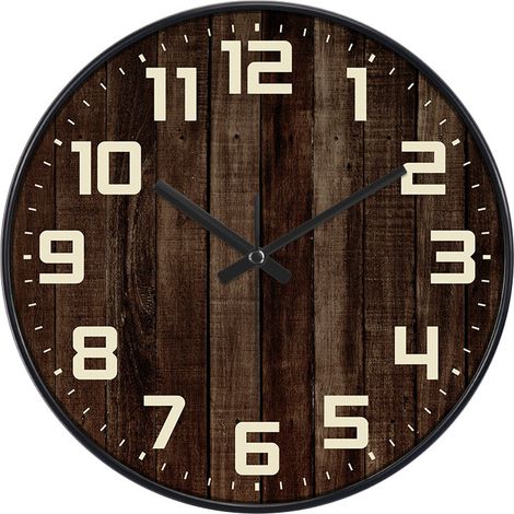 Horloge Murale - Bois 30 Cm - Silencieuse - Fonctionne Sur Piles (1/5)