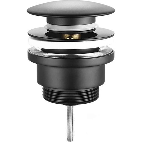 Sapho - Piletta di scarico Click-Clack per lavabo, nero CV1002B (1/3)