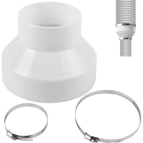 Adaptateur Reducteur Conduits Air 150-100mm avec 2 Colliers Acier Inox, Connecteur Tuyau Systeme Ventilation Rond, Raccord Reduction Conduite Climatiseur pour Usine, Appartement, Bains Tube Aeration (1/5)