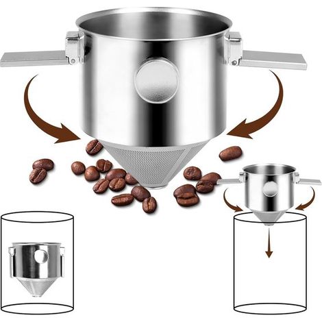 Wiederverwendbarer Pour Over Kaffeefilter Faltbar Doppelgewebe Papierlos Für Reisen/Camping/Büro (1/5)