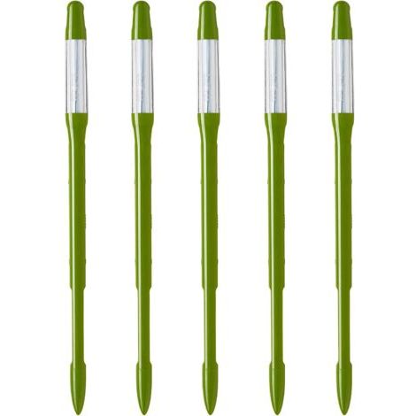 CSPARCV (18×1×1 cm) Plant Watering Indicator (5-pack, medium, green) – Suitable for all plant types, works in all soils, minimalist design, easy to use, battery-free, 100% made in Japan