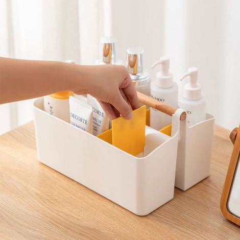 Boîte De Rangement - Plastique PP - Compartimentée Avec Séparateurs Amovibles - Pour Bureau Atelier Maquillage - 16 x 17,3 x 15,5 cm - 1 Pièce (1/5)