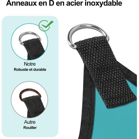 Voile D'ombrage, Triangulaire 4x4x4 m Voile D'ombrage Auvent Imperméable UV Blocage Soleil Voile Abri, Bleu (1/5)