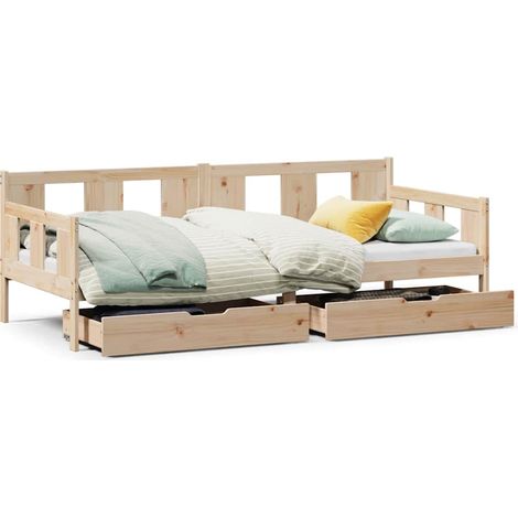 Maison Exclusive - Tagesbett mit Schubladen 90x190 cm Massivholz