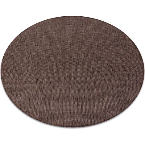Teppich SISAL SION Kreis A5165A Melange flach gewebt braun brown rund 200 cm