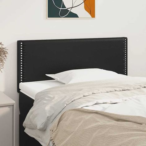 Tête de lit 90 x 5 x 78/88 cm en similicuir noir, hauteur réglable - PANGIVO (1/5)