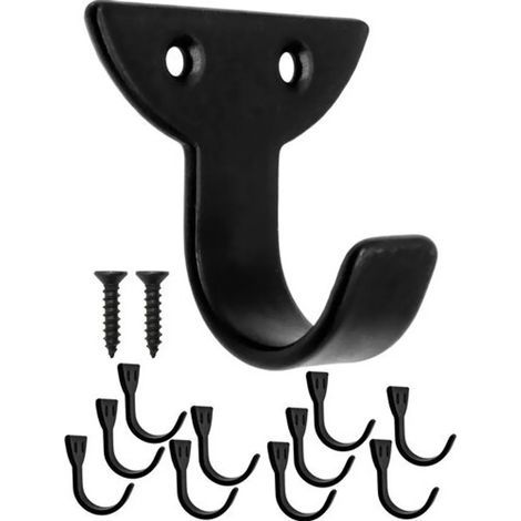 10 klassische Kleiderschrankhaken, Kleiderhaken, Eisenhaken, Metallhaken, Bilderhaken