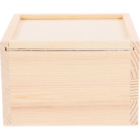 1 Stück 12 x 11,8 x 7,6 cm große Geschenkbox aus Holz mit Druckdeckel, schlichte quadratische Schmuckschatulle, Aufbewahrungsbox für Armbänder, Geschenkhalter für Geburtstagsfeiern-12X11.8cm (1/3)