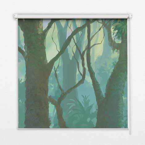 Tenda a Rullo Interna per Finestra - Tenda Filtrante Luce - Tenda Privacy - Tenda Decorativa Rettangolare - Rullo per Interni - (130 cm x 140 cm) - Alberi