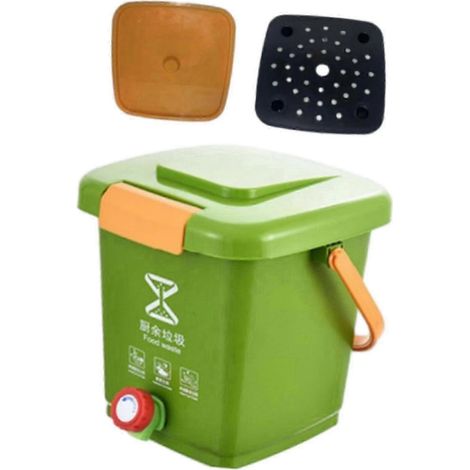 Composteur de cuisine moderne avec couvercle, seau à déchets de comptoir sans odeur pour le recyclage des aliments, conteneur à compostage écologique (1/2)