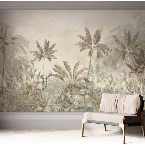 Papier peint autocollant adhésif installation rapide du papier peint durable et résistante Jungle tropicale 312x219 cm (1/5)