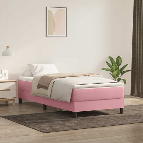 Boxspringbett mit Matratze Rosa 80x220 cm Samt