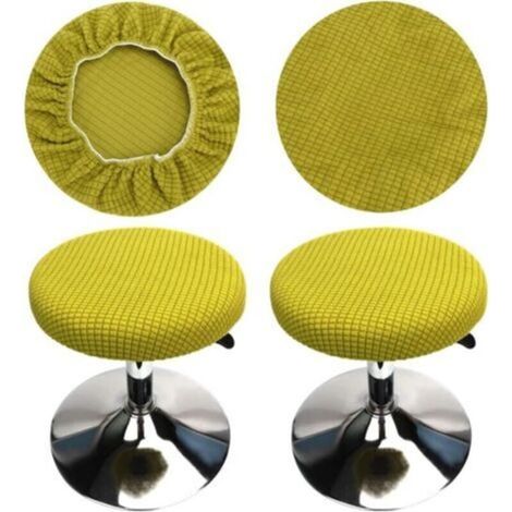 Housse élastique pour tabouret rond – Lot de 2 housses souples et résistantes pour tabourets de bar ou chaises rondes (diamètre 30 à 40 cm), lavables en machine, couleur verte