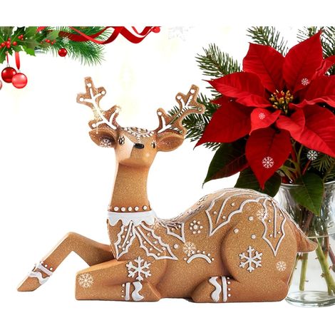 Statuettes De Rennes De Noël Ornement Animal pour Bureau en Résine,Décor (1/5)
