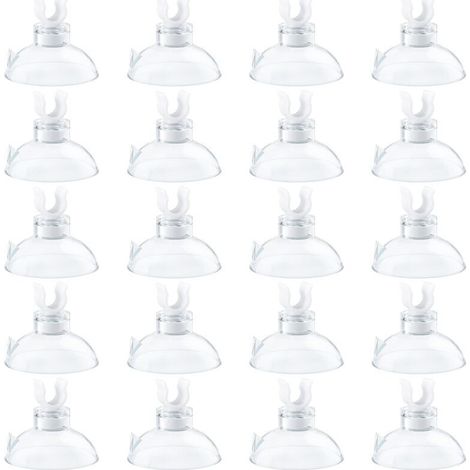 Aquarium Ventouse Pinces pour Tuyau d'air Standard 4-6 mm DI Support de Tuyau d'air Transparent Accessoires pour Pinces d'aération d'aquariums, Paquet de 20
