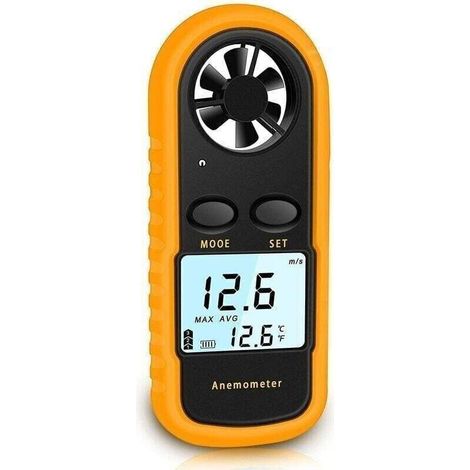 Hochpräzises, tragbares digitales Anemometer ±5 % – LCD-Hintergrundbeleuchtung – Geschwindigkeitsbereich 0–30 m/s – Für den Außeneinsatz an Drohnen und in der Klimatechnik geeignet (1/4)