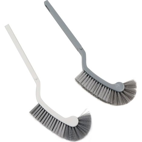 Brush Toilet - Long Handle Plastic Brush with Arc-shaped Bristles for Bathroom Toilet Cleaning - 2 Units (1/5)