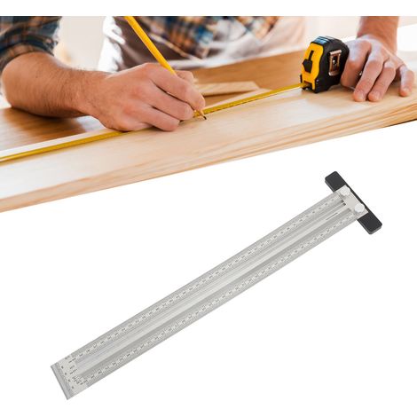 Hochpräzises T-Lineal zum Anzeichnen, Anreißlineal aus Edelstahl für Holzbearbeitung, hochpräzises T-Lineal für Holzbearbeitung 400 mm (1/5)