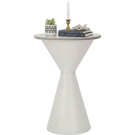 Dmora - Tavolino da salotto Oreti, Tavolo basso da caffè, Portariviste per divano, Ripiano da soggiorno, 44x44 h63 cm, Bianco