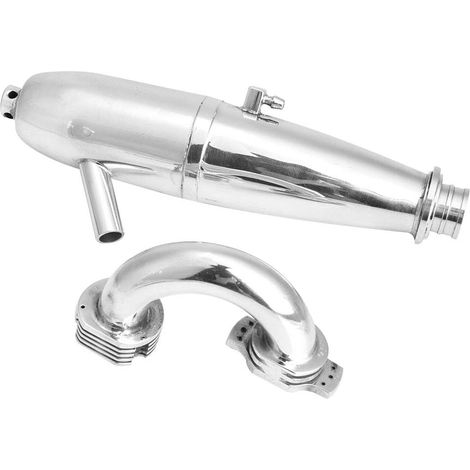 Double Tube D'échappement RC, Tuyau D'échappement de Voiture RC Double Joint D'échappement pour Voiture 1/8 RC pour Moteur SH GO 21/28CXP (1/5)