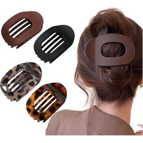 4 pinces à cheveux plates pour dames, pinces antidérapantes, accessoires pour cheveux (1/5)
