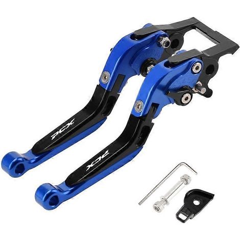 Convient aux Honda PCX160 de 21 à 24 ans : freins à disque avant et arrière, freins modifiés, avertisseur sonore avec fonction de stationnement, poignée de frein à main (bleu/noir/bleu). (1/5)