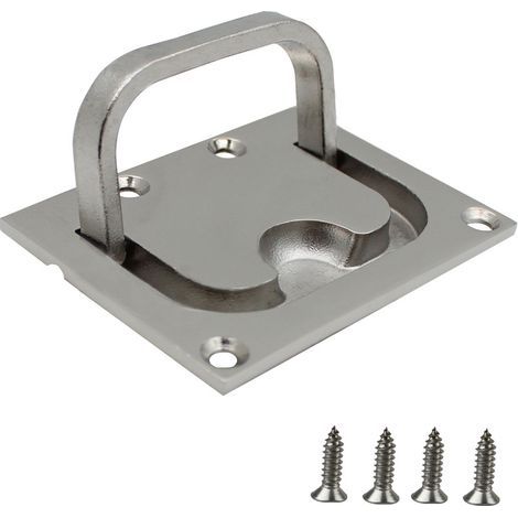 1PC Boucle de plancher en acier inoxydable 316, boucle de pont marine, poignée de trappe, poignée de RV (76x57mm) (1/4)