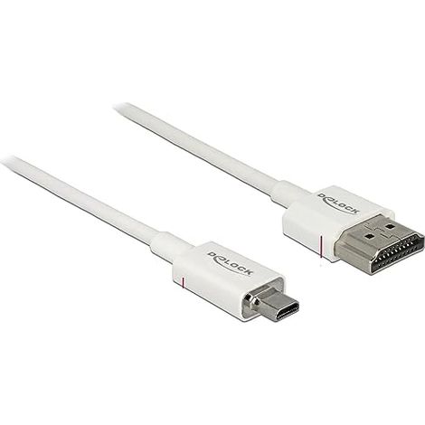 DeLOCK 85148 cable HDMI 0,5 m HDMI tipo A (Estándar) HDMI tipo D (Micro) Blanco