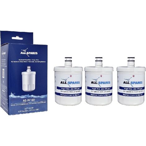 Filtro de agua AllSpares (3 unidades) para frigoríficos compatibles con LG LT500P / 5231JA2002A / ADQ72910901 / ADQ72910907 (1/2)
