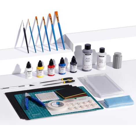 Accessoires d'impression 3D Kit de peinture avec peintures acryliques, apprêt et outils (1/4)