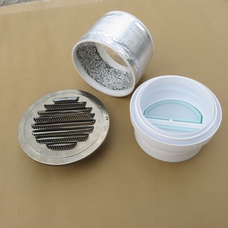Accessoires pour hotte aspirante : conduit en aluminium, base de sortie d'air, clapet anti-retour, tuyau d'évacuation, ouverture de ventilation murale extérieure