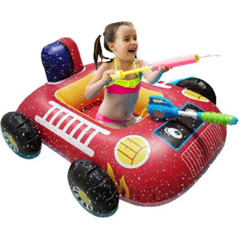 Bouée gonflable en forme de voiture, portable, taille 25-26, couleur rouge, pour enfants, pour nager dans une piscine pendant l'été.-AquaForge (1/5)