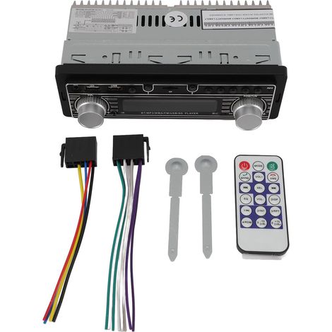 Kit ricevitore stereo universale DIN con radio FM digitale, lettore MP3, USB e accessori di montaggio a 12V (1/5)