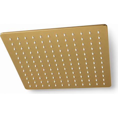 Soffione Doccia Per Bagno Ultra Slim Quadrato 25x25 cm Oro Satinato 1/2" 87882