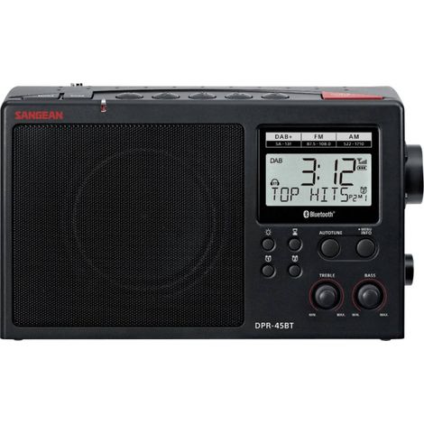 Sangean Radio de table DAB+, AM, FM DAB+, Bluetooth noir