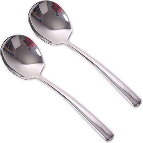 8X Cuillère de Service, Grandes Cuillères de Service En Acier Inoxydable, Finition Miroir (1/4)