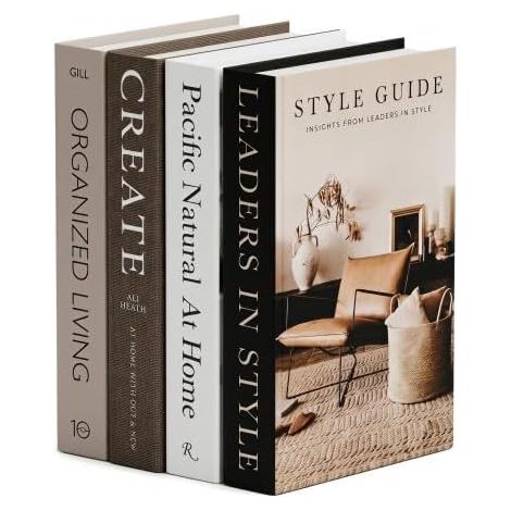 4 Pièces Livres Décoratifs, Esthétique Chic Faux Livres, Boîte à Faux Livres, Faux Livres Déco avec Rangement Caché, Faux Livres Pliables en Carton, pour Tables Basses Etagères Chambre À Coucher (1/5)