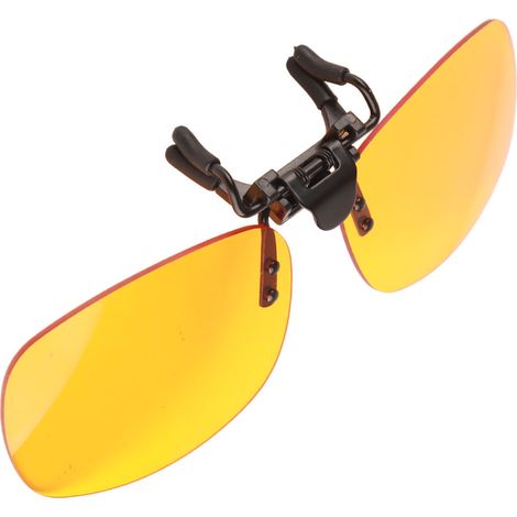 Lunettes à clip, protection UV, blocage de la lumière bleue, sans monture, rabattables verticalement à 180°, forme rectangulaire orange (1/5)