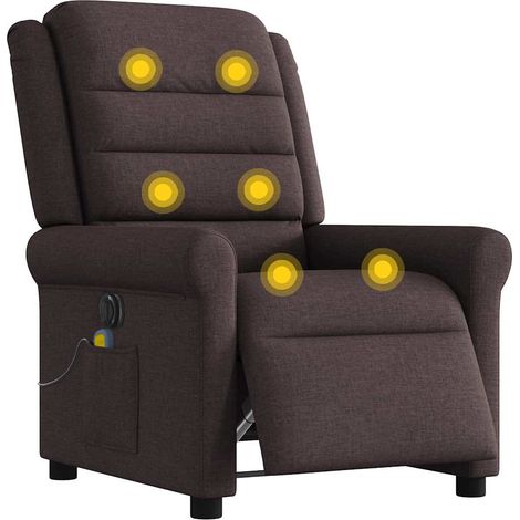 Maison Exclusive - Massagesessel Elektrisch Dunkelbraun Stoff