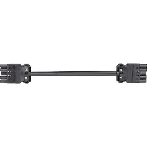 Verbindungsleit. Wieland GST18i5 1,0 m, schwarz, H05VV-F 5G2,5 mm² 5-polig, Buchse - Stecker