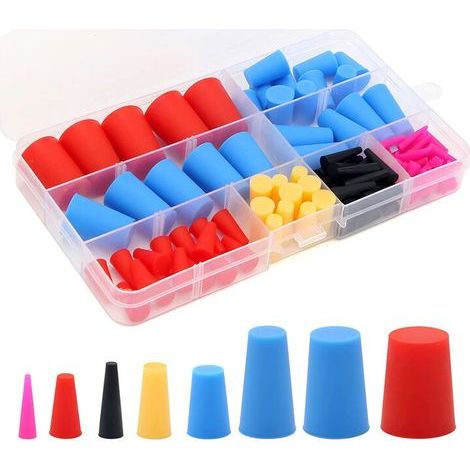 ALLIANDIS110PCS Bouchon Conique en Caoutchouc de Silicone, Bouchons RéSistant Aux Hautes TempéRatures pour Trou, PulvéRisation, (1/4)