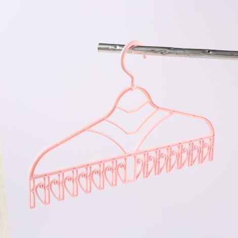 Séchoir Multifonction en Plastique Sans Couture, Support Anti-Froissage avec Crochets en V pour Soutiens-gorge et Chaussettes Rose (1/5)