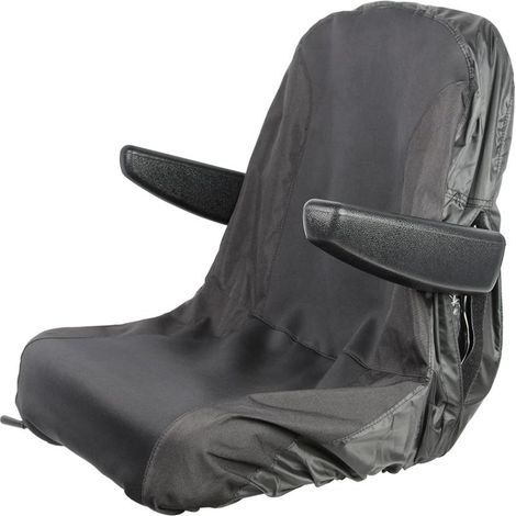 Housse de siège de tracteur imperméable avec 2 poches de rangement pour tondeuse autoportée (Moyenne, Noire)