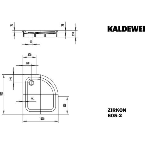 KALDEWEI 457048041001 DW ZIRCON AVEC SUPPORT DE BAIGNOIRE Mod.605-2
